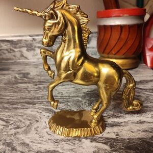Vintage Solid Brass Unicorn Figurine